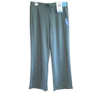 Members Mark Womens Sandwash Wide Leg Pant Green Size Large NWT